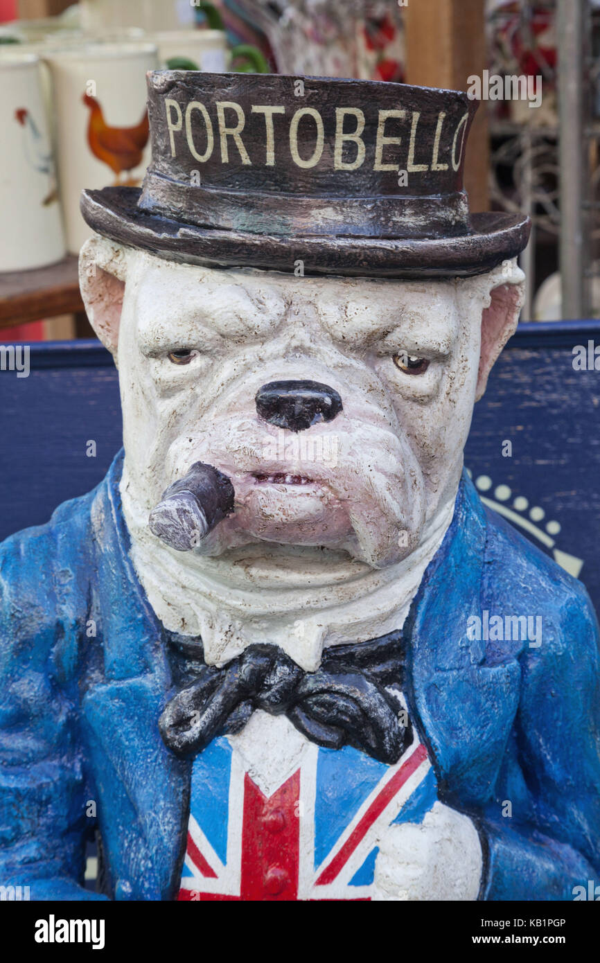 Inghilterra, Londra, nottinghill, Portobello Road, arte classica business, spese, figura, bulldog Foto Stock