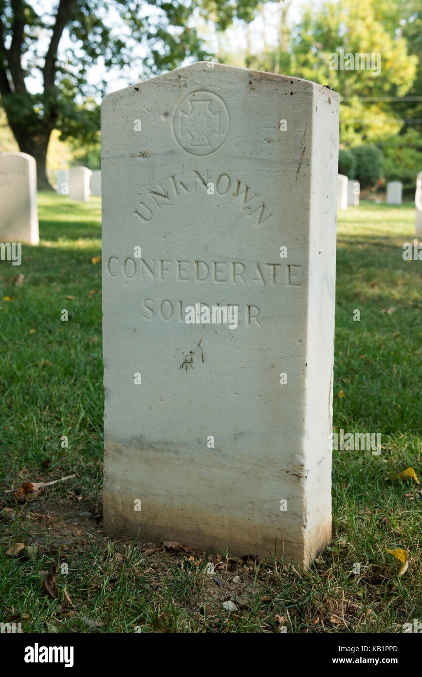 La guerra civile cimitero sulla Johnson's island grave Foto Stock