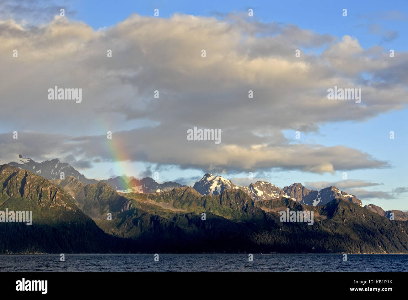 Nord America, USA, Alaska centro sud, Penisola di Kenai, risurrezione Bay, Chugach Mountains, Foto Stock