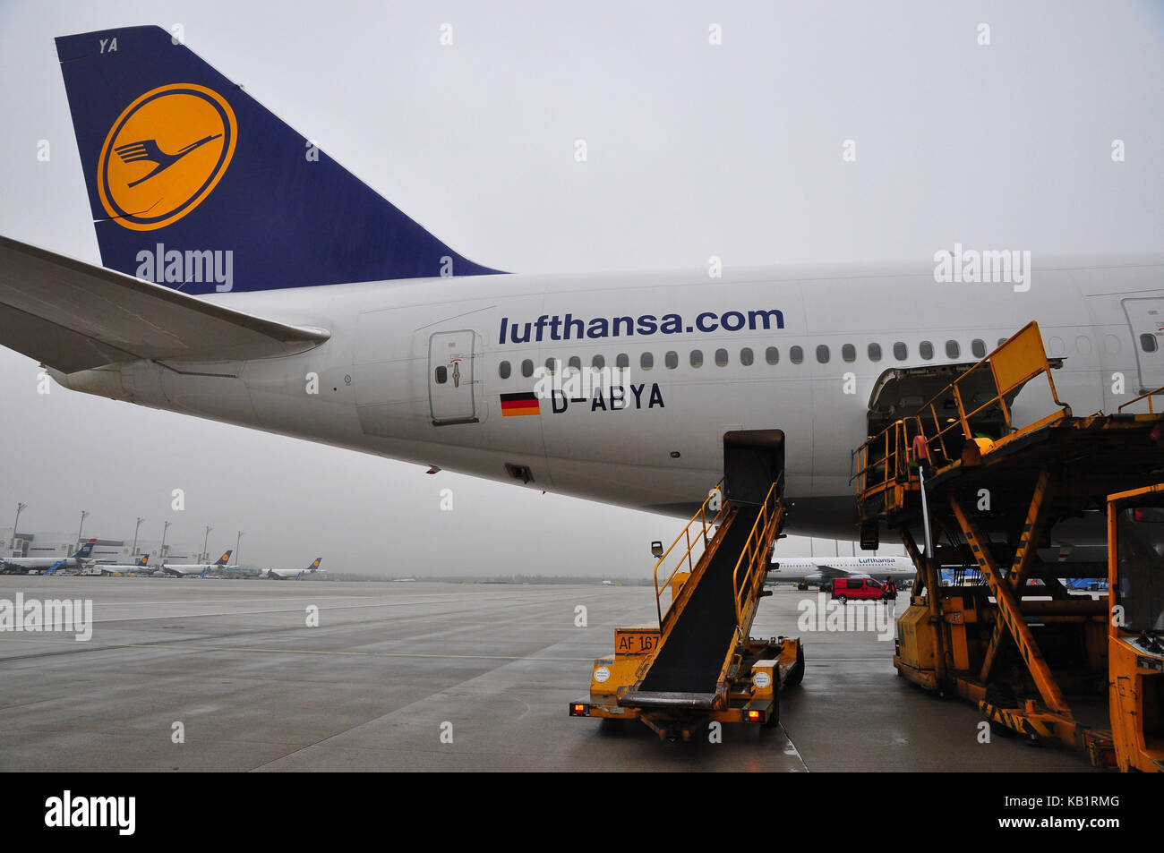 Aviazione civile, aria liner, pista, check-up, avviare i preparativi, Foto Stock