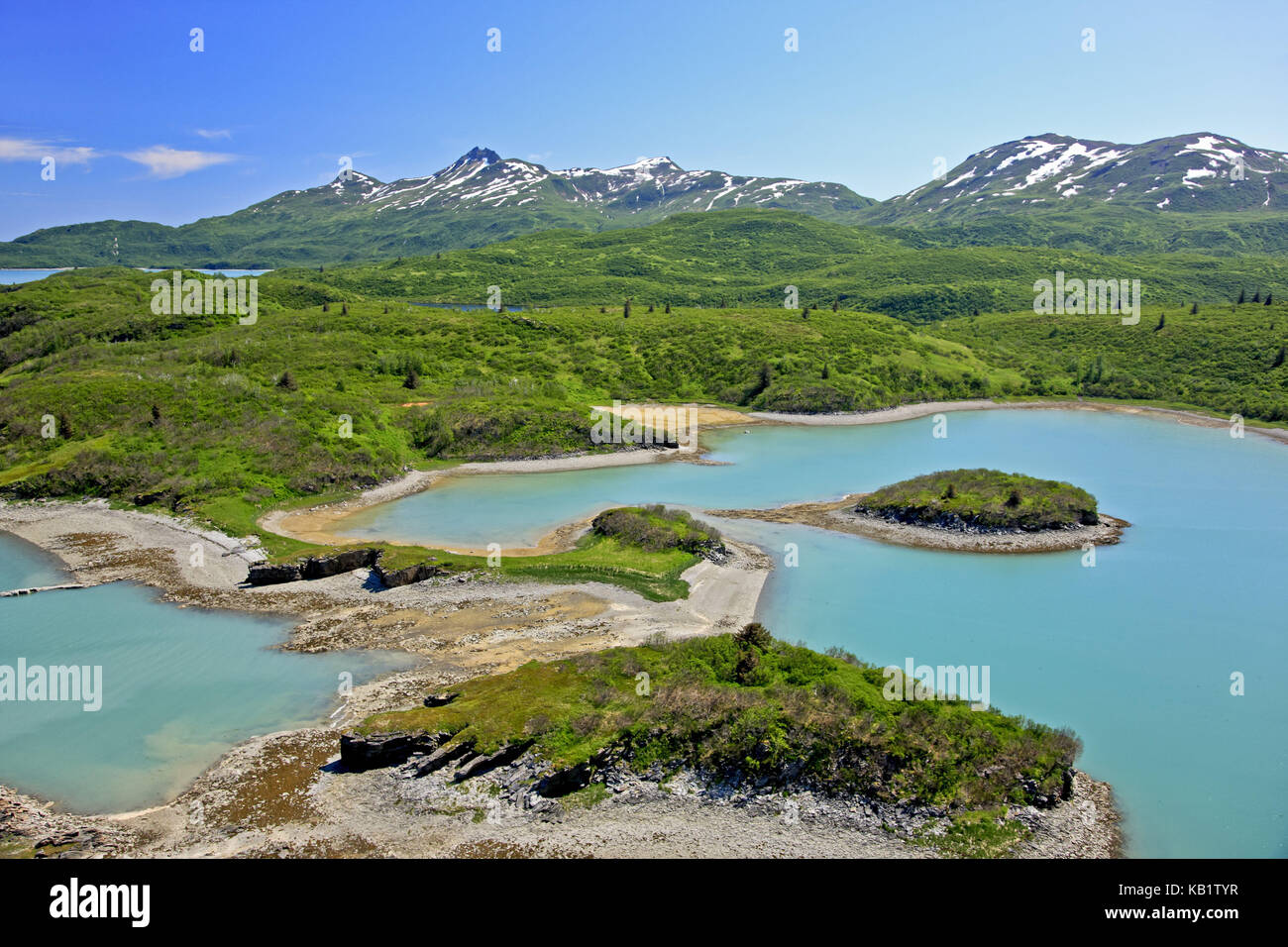 Nord America, USA, Alaska Katmai national park, Kukak Bay, il paesaggio di montagna, Coast Mountains montagne litoranee, fiordo, Foto Stock
