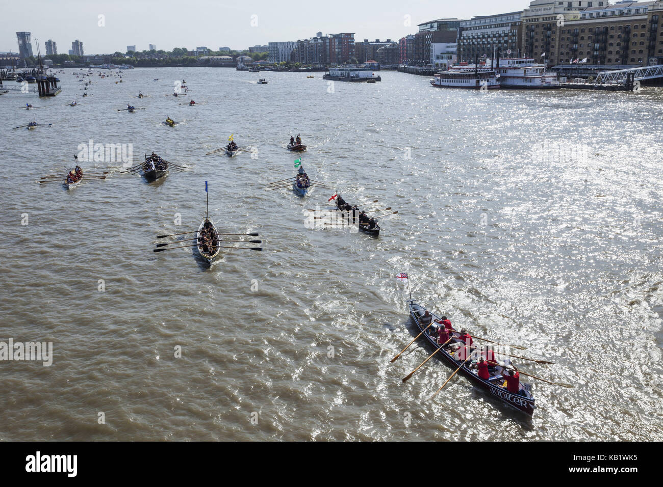 Inghilterra, Londra, barca tradizionale gara, grande fiume gara, Foto Stock