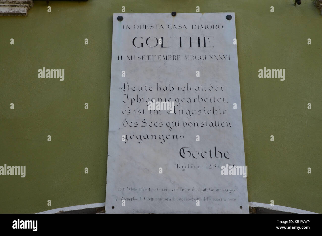 Italia, Trentino, Gardasee, Nago-Torbole, Centro storico, Casa di Goethe, Foto Stock