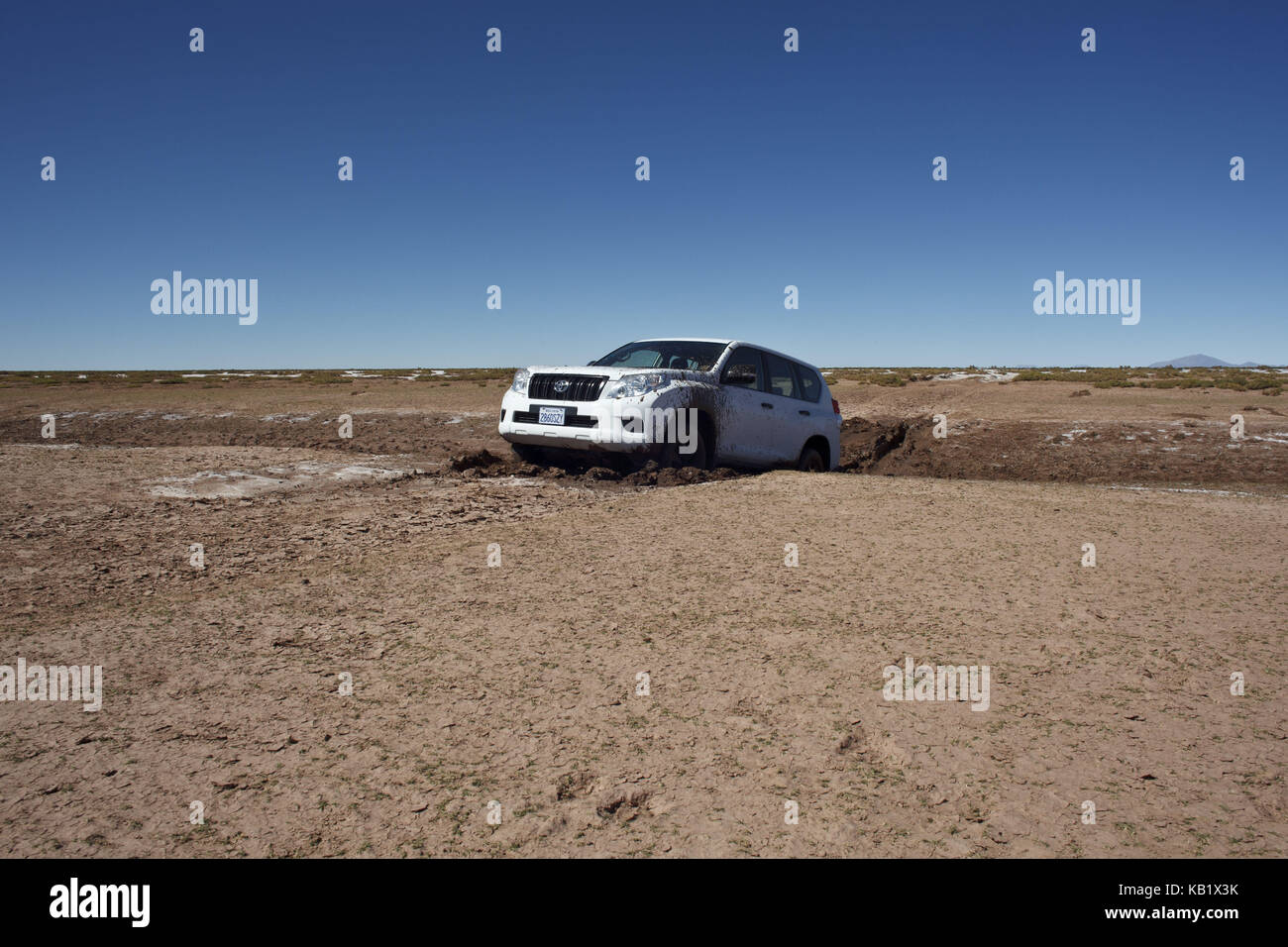 Bolivia, la cordigliera delle Ande, auto, foro di fango, Foto Stock