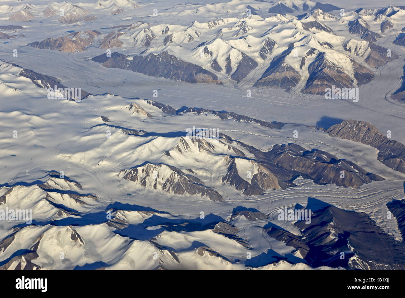America del nord, Canada, nordkanada, Nunavut, ellesmere Islanda, ghiacciaio, il paesaggio di montagna, paesaggi di ghiaccio, Foto Stock