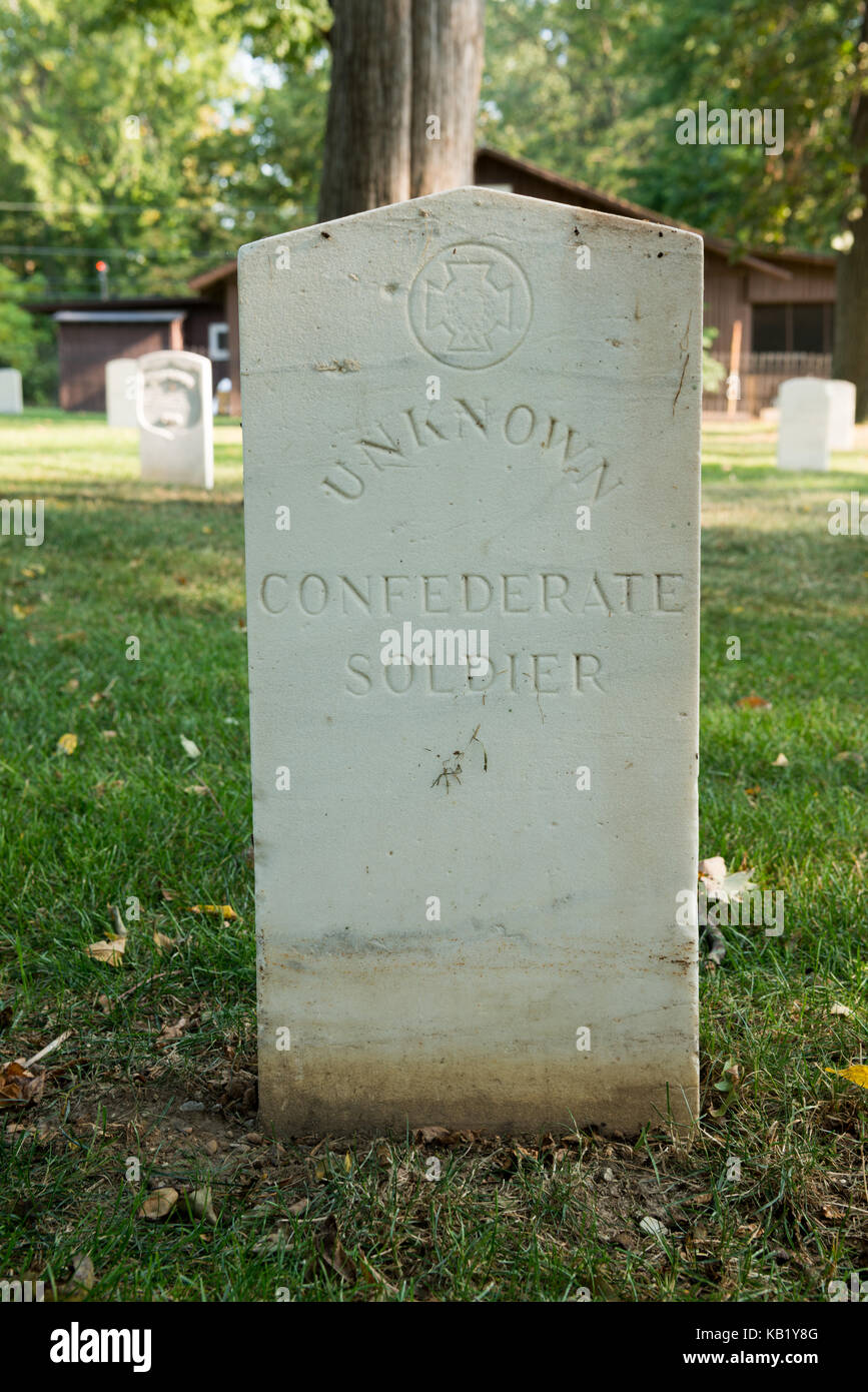 La guerra civile cimitero sulla Johnson's island Foto Stock