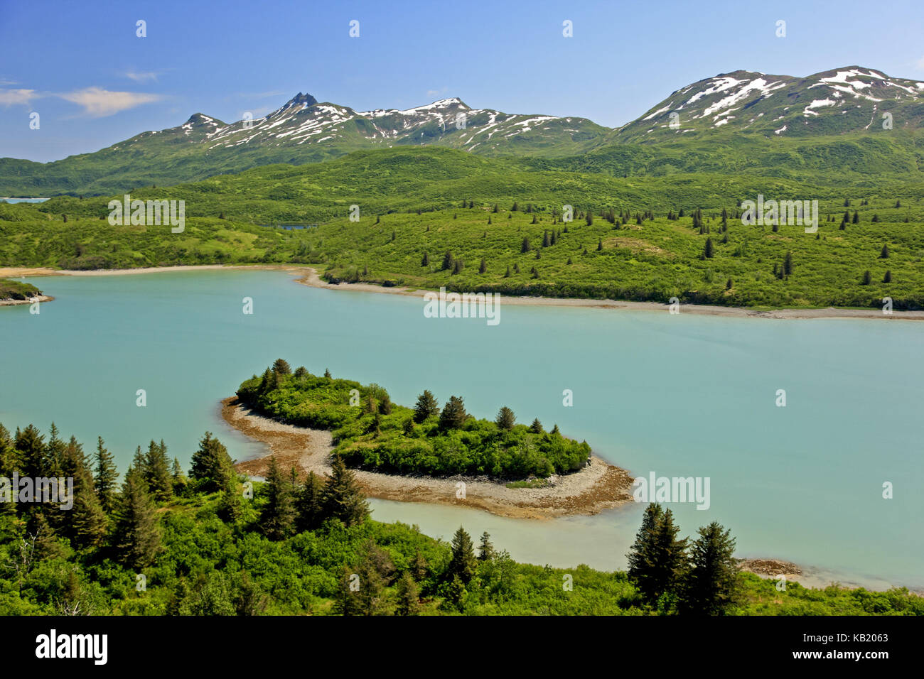 Nord America, USA, Alaska Katmai national park, Kukak Bay, il paesaggio di montagna, Coast Mountains montagne litoranee, fiordo, Foto Stock