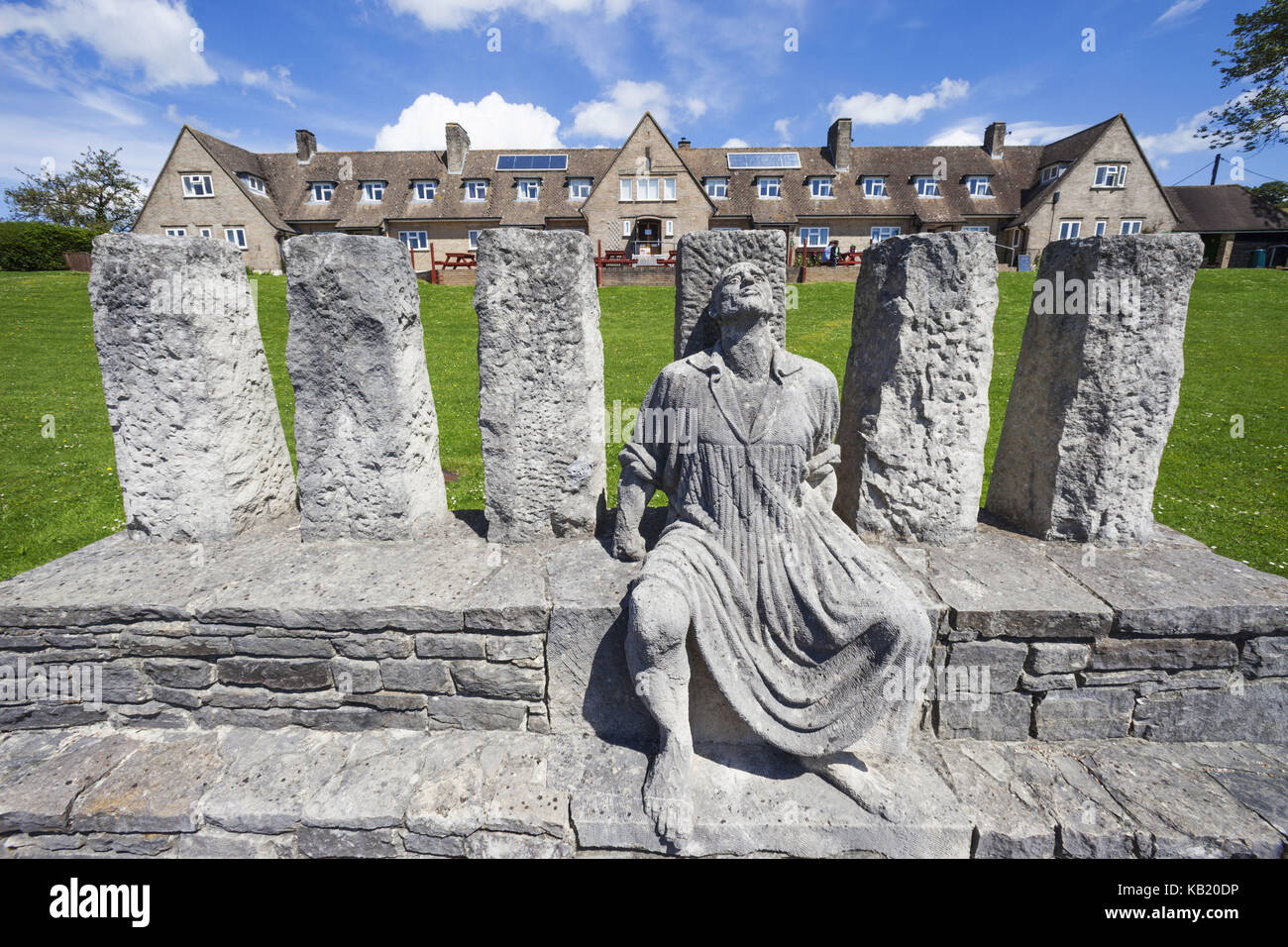 Inghilterra, Dorset, Tolpuddle, Tolpuddle Martyrs Museum, scultura, esterno, Foto Stock