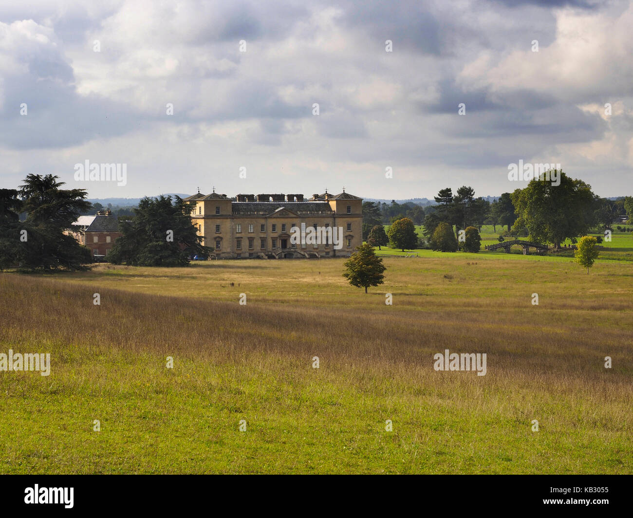 Croome corte è a metà del XVIII secolo in stile neo-palladiano Palazzo costruito dal bagno pietra vicino a worcestershire, Regno Unito Foto Stock