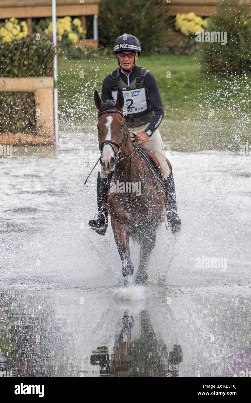 Andrew Nicholson su JET SET IV, SsangYong Blenheim Palace International Horse Trials 16 Settembre 2017 Foto Stock