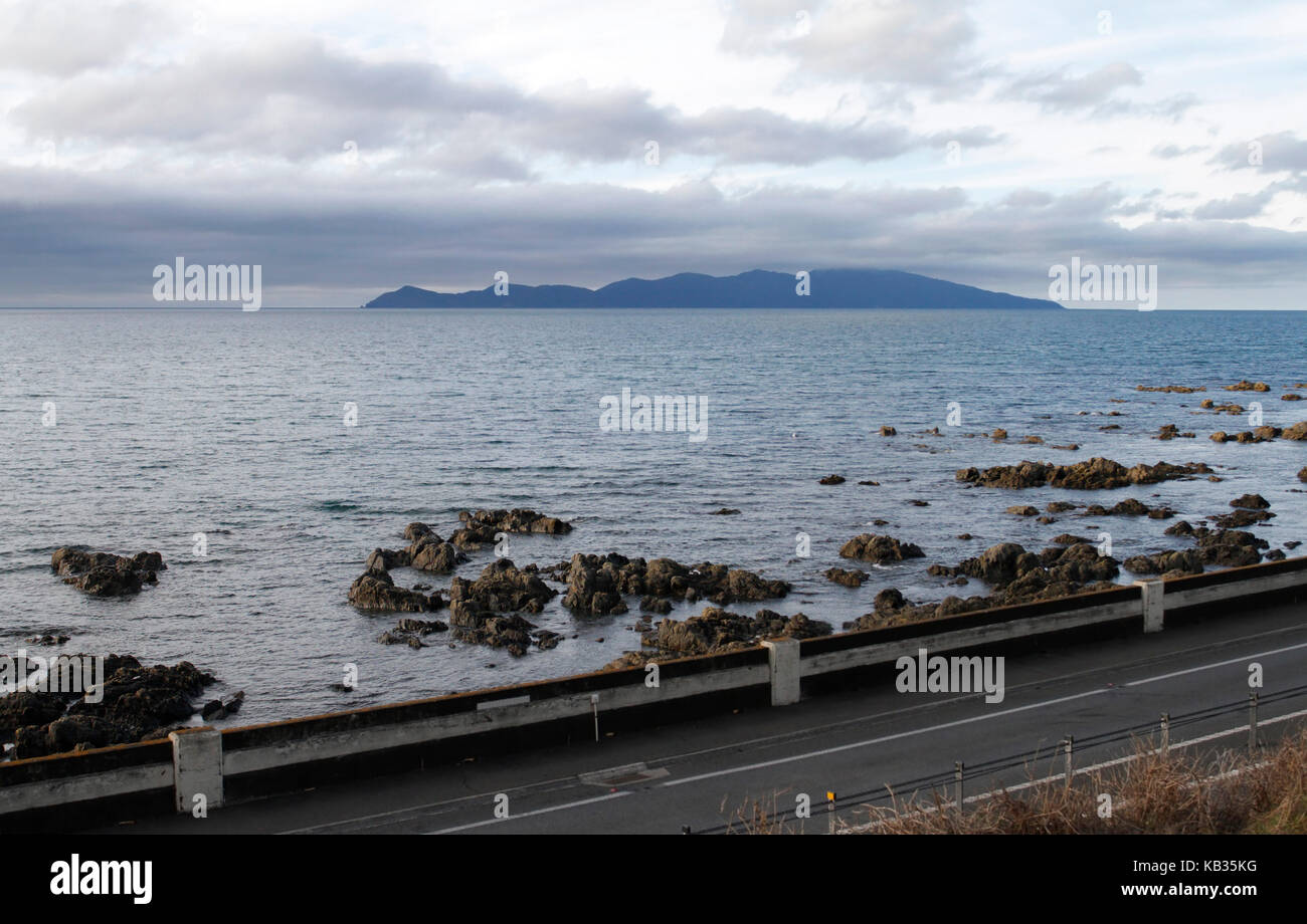 Isola di kapiti vicino a Wellington, Nuova Zelanda Foto Stock