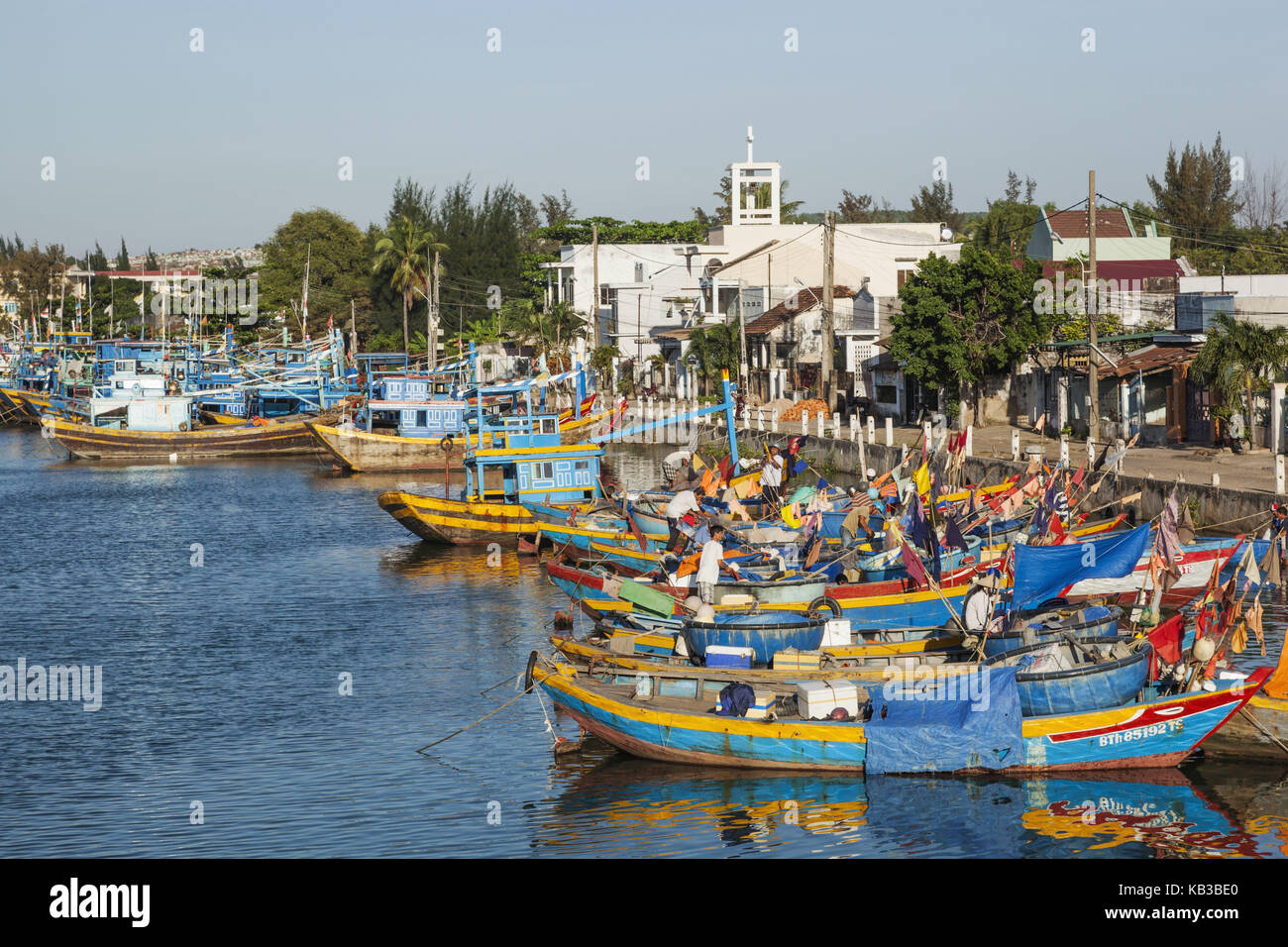 Il Vietnam, mui ne, porto di pescatori a Phan Thiet, Foto Stock