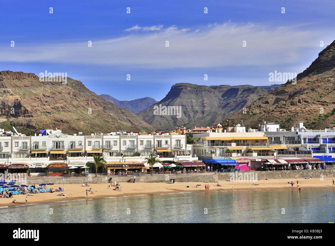 Spagna, Isole Canarie, Gran Canaria, Puerto de Mogan, spiaggia, Foto Stock