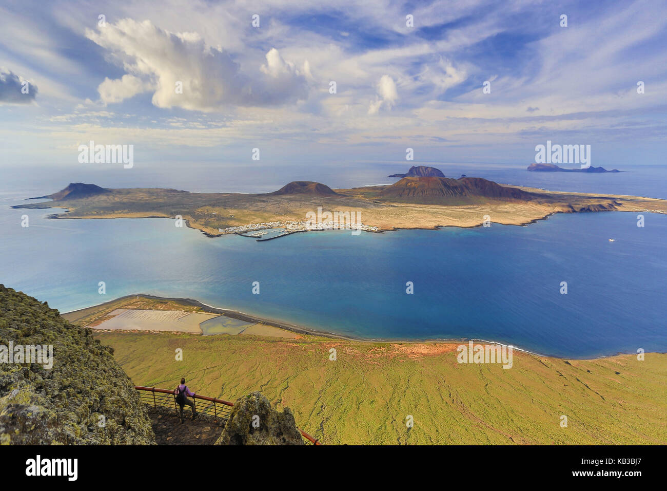 Spagna isole canarie Lanzarote, Mirador del Rio, isla graciosa, chinijo riserva naturale, Foto Stock