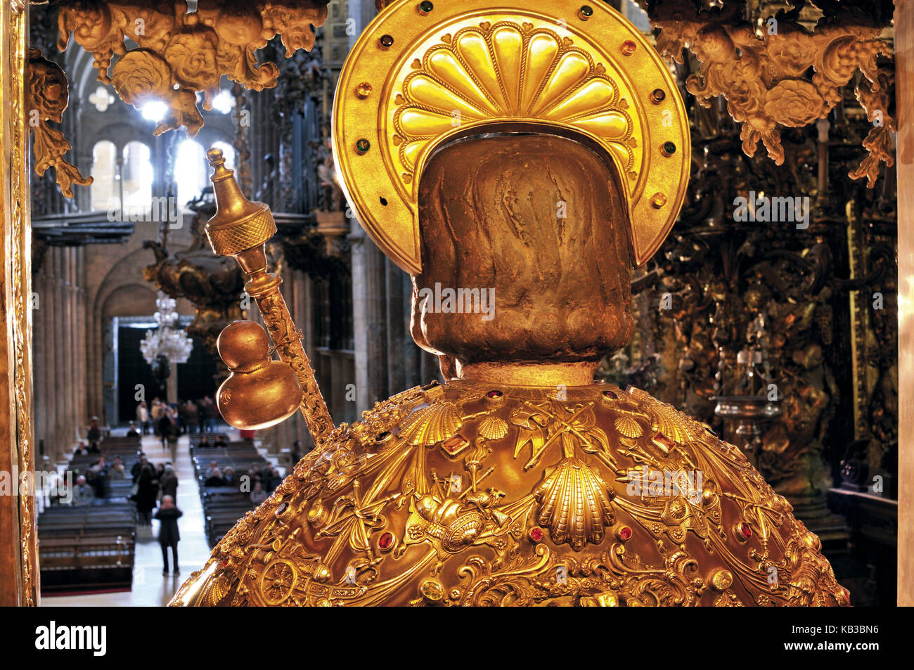 Spagna, Galizia, sede dell'apostolo Jakobus nella cattedrale di Santiago de Compostela, Foto Stock