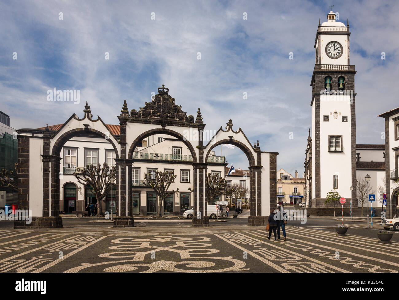 Porte della città di Ponta Delgarda, Sao Miguel, le Azzorre (Portogallo) Foto Stock