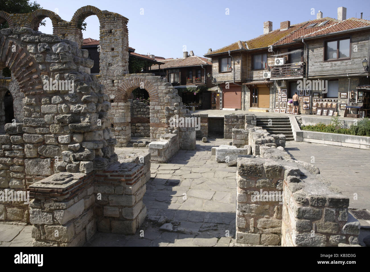 Nessebar, chiesa di Santa Sofia, vecchia chiesa della metropolitana, 5,-6 Cent., rovine, Mar Nero, Bulgaria, Europa, Foto Stock