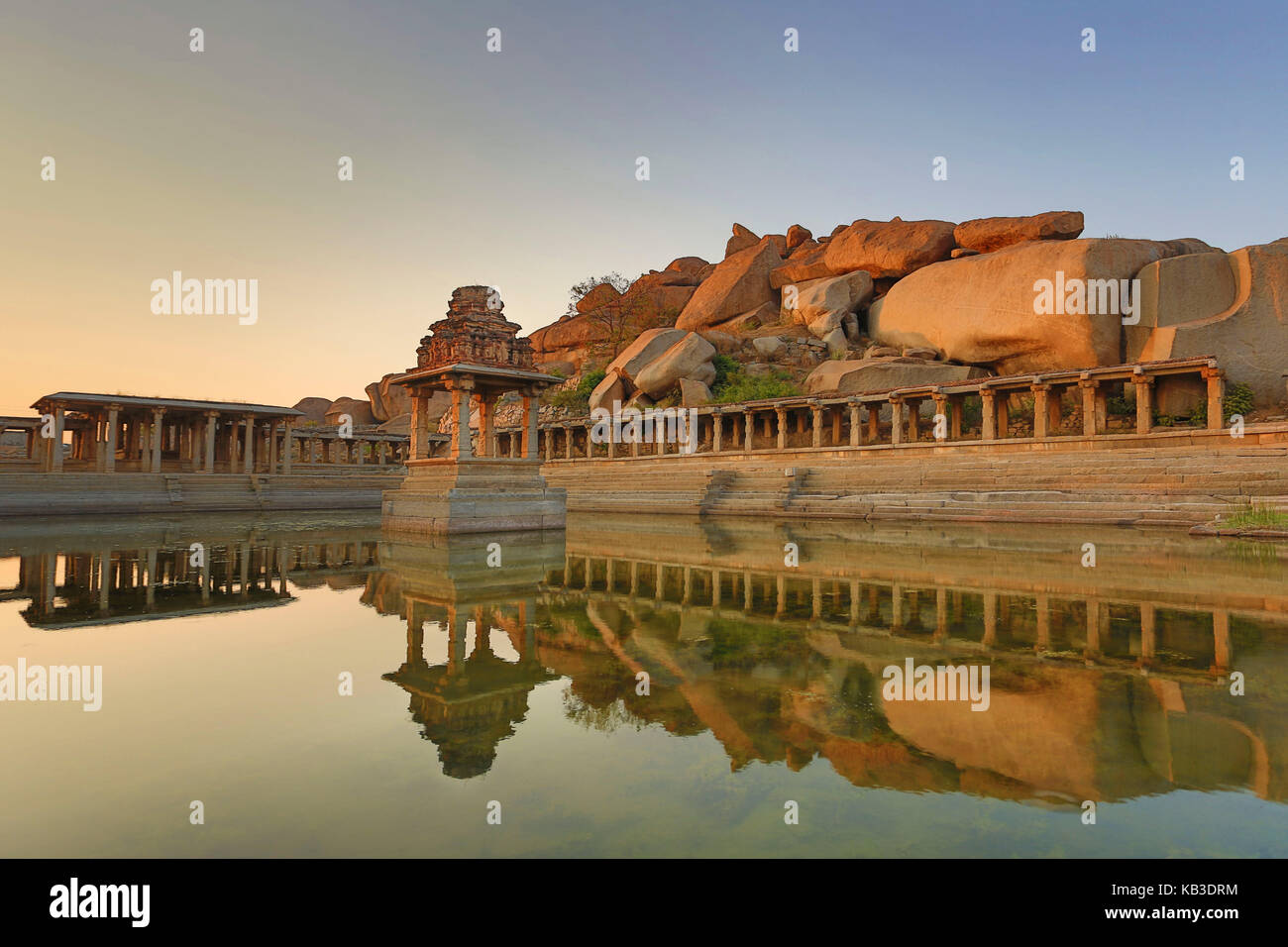 India, Karnataka, hampi, rovine di vijayanagar, Sri Krishna tempel Foto Stock