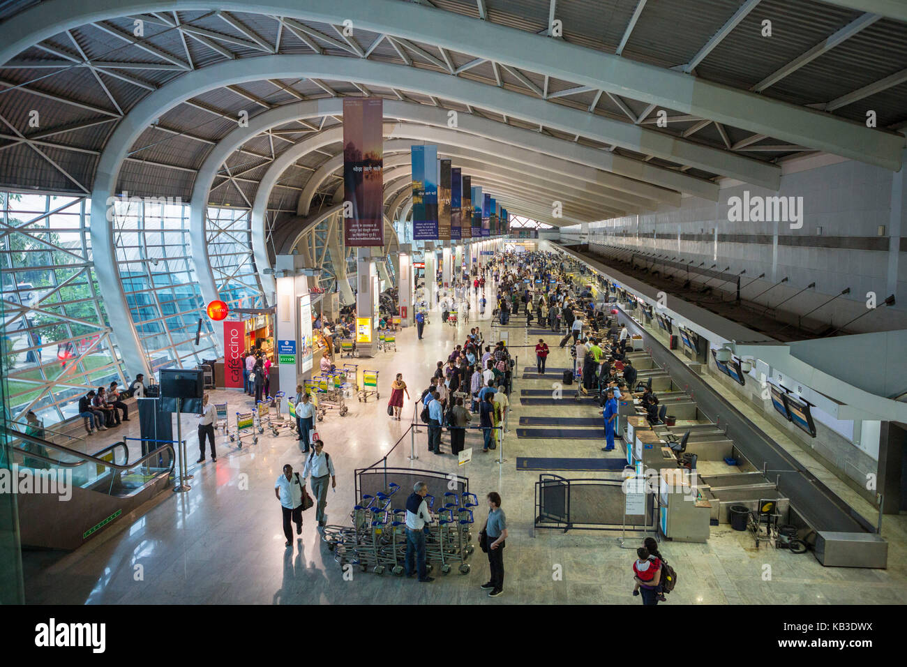 India, Maharastra, Mumbai Bombay, aeroporto bharat, terminale, vista interna Foto Stock