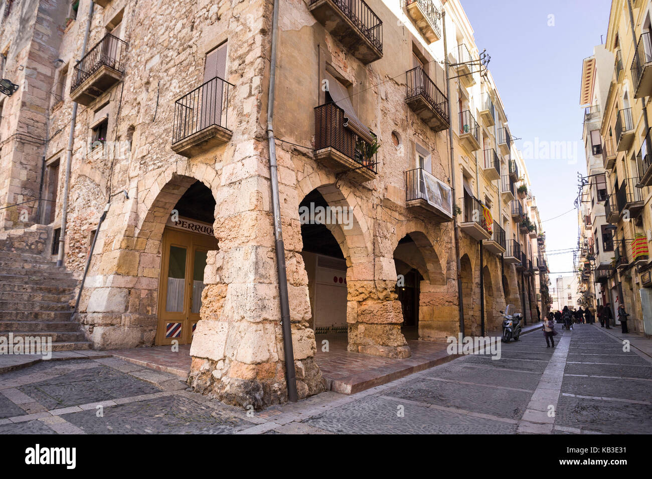 In Spagna, in Catalogna, Tarragona, città vecchia, civaderia street, il patrimonio culturale mondiale Foto Stock