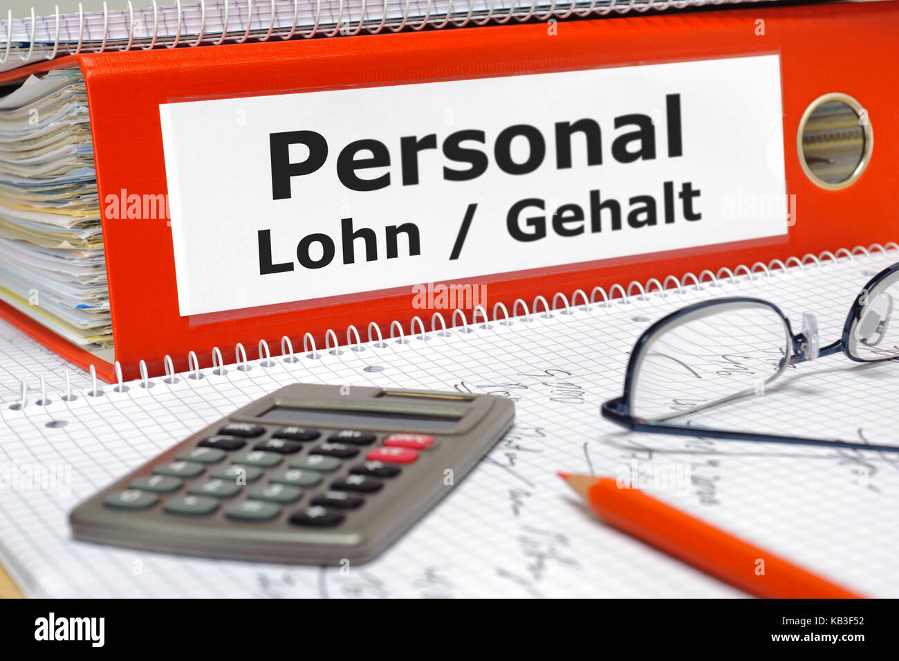 I costi del personale, cartelle con contabilità salari, Foto Stock