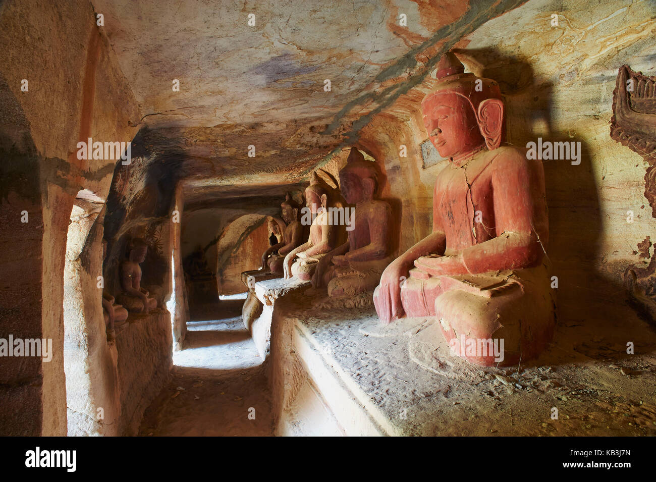 Statue di Buddha dal XV secolo, myanmar, asia Foto Stock