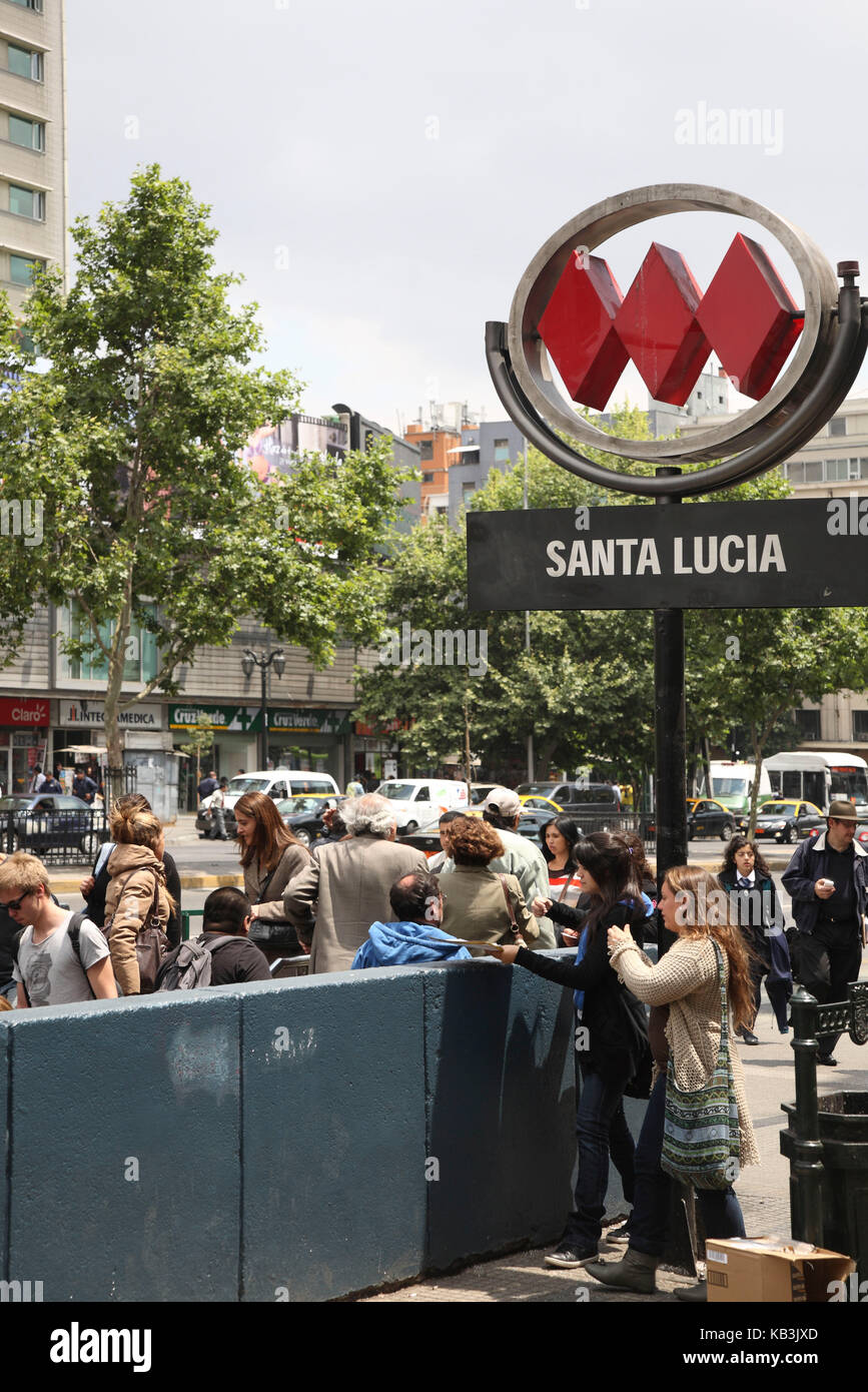 Il CILE, Santiago, la stazione della metropolitana di santa lucia, Foto Stock