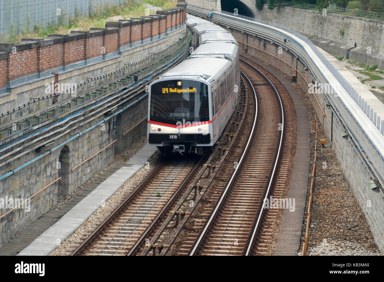 U4 linea metropolitana, Vienna, Austria, Europa Foto Stock