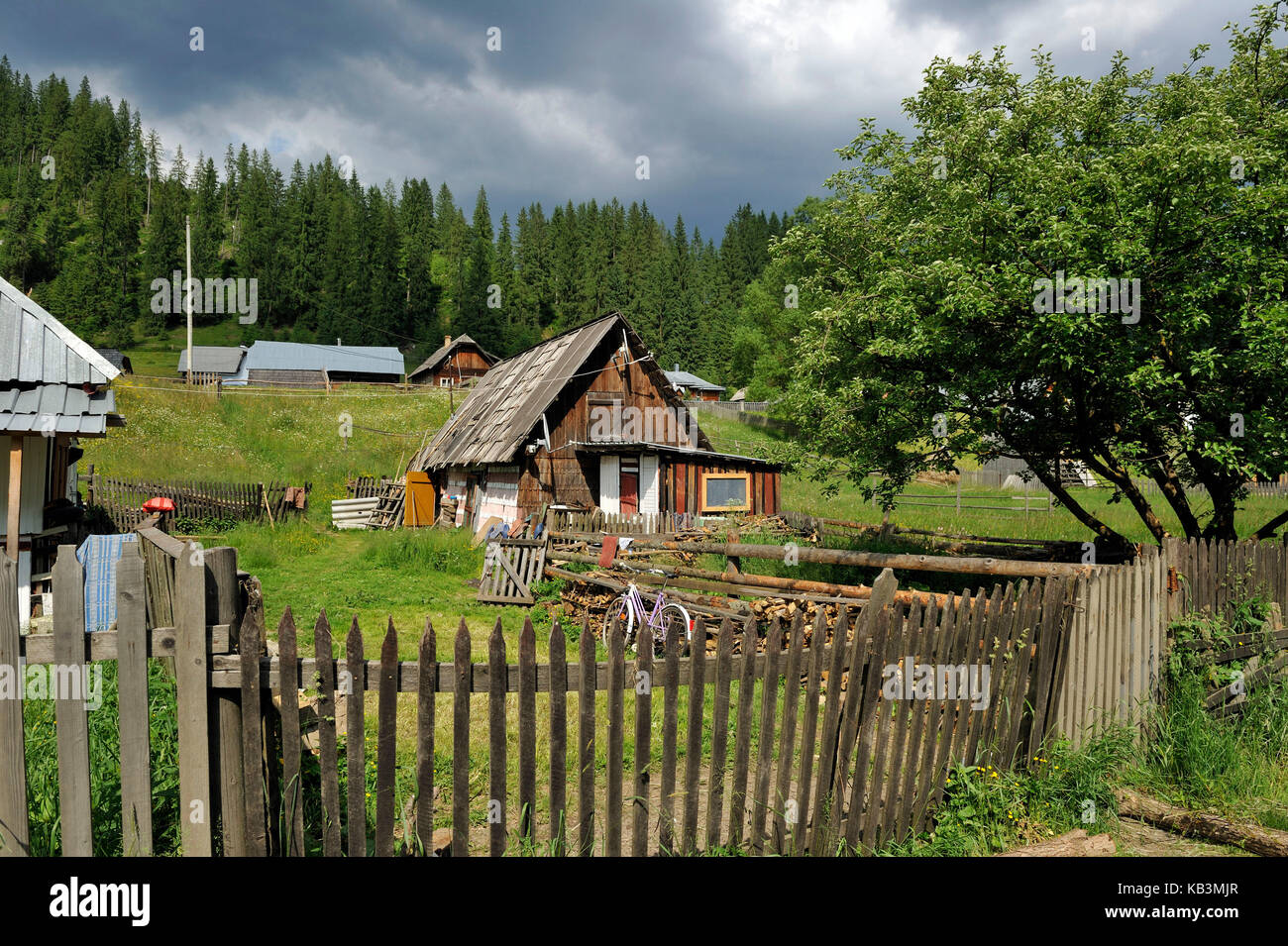 La Romania, regione di bukovine, casa tradizionale Foto Stock
