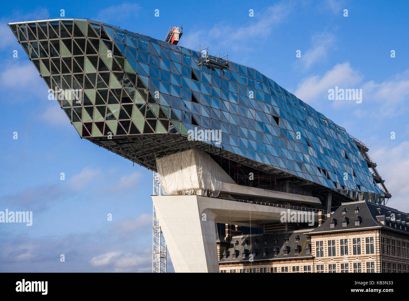 Belgio, Anversa, nuova autorità portuale di Anversa edificio, Zaha Hadid, architetto Foto Stock