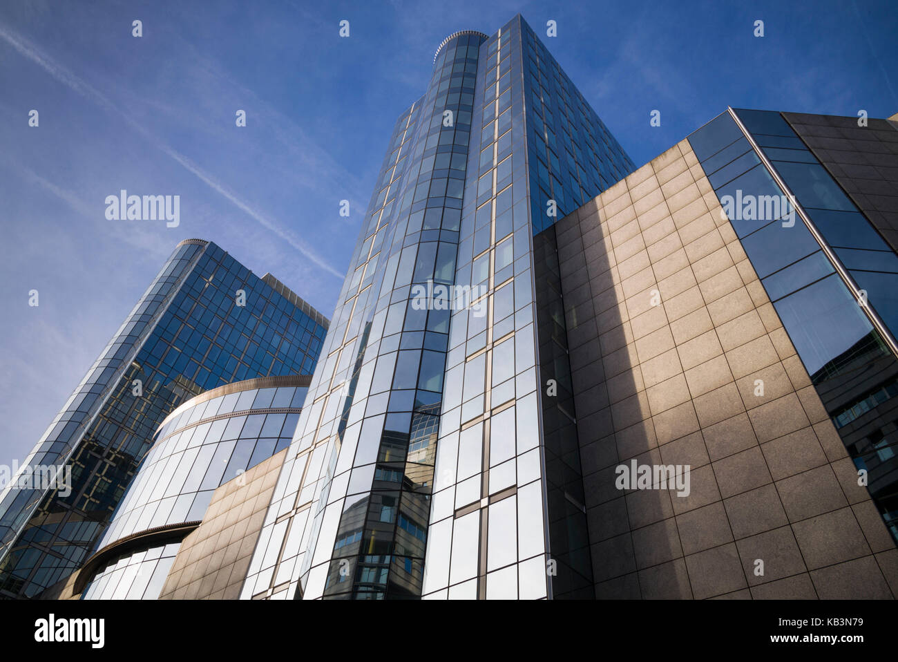 Il Belgio, Bruxelles, area UE, la costruzione di uffici del Parlamento europeo Foto Stock