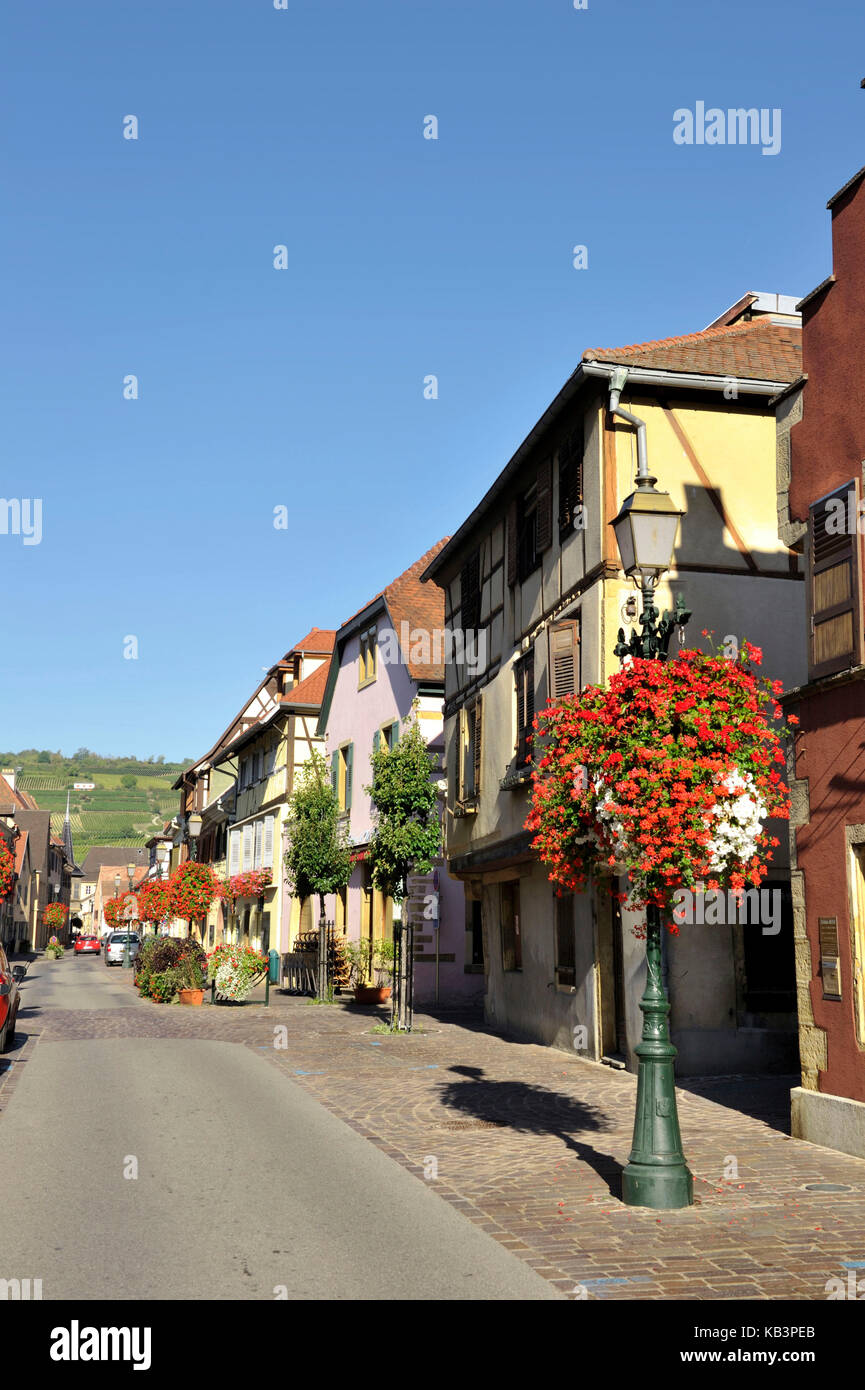 Francia, Haut Rhin, Alsazia strada del vino, villaggio di Rouffach Foto Stock