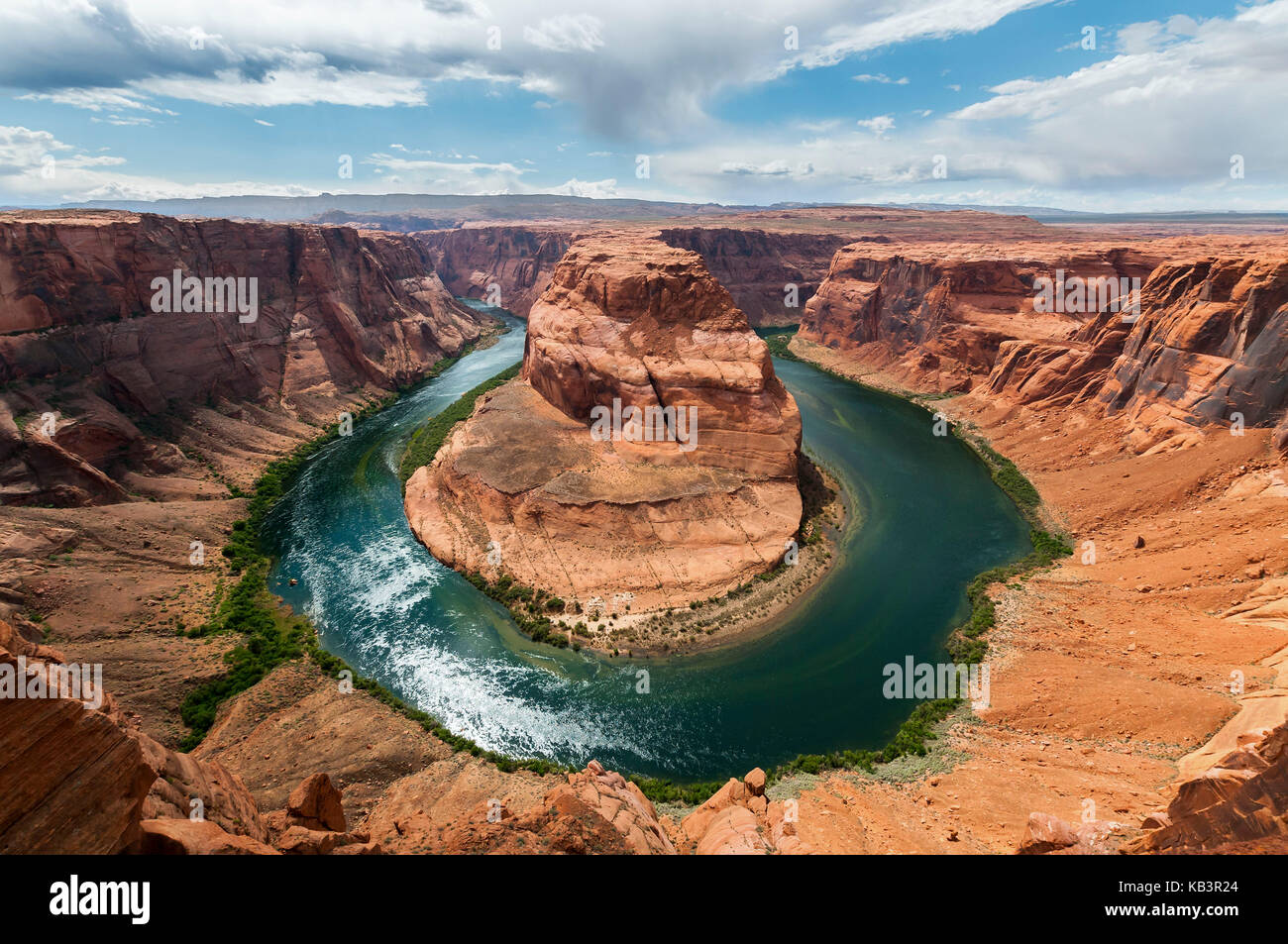 Vista incredibile a ferro di cavallo piegare sul fiume Colorado vicino a pagina, usa, Arizona Foto Stock