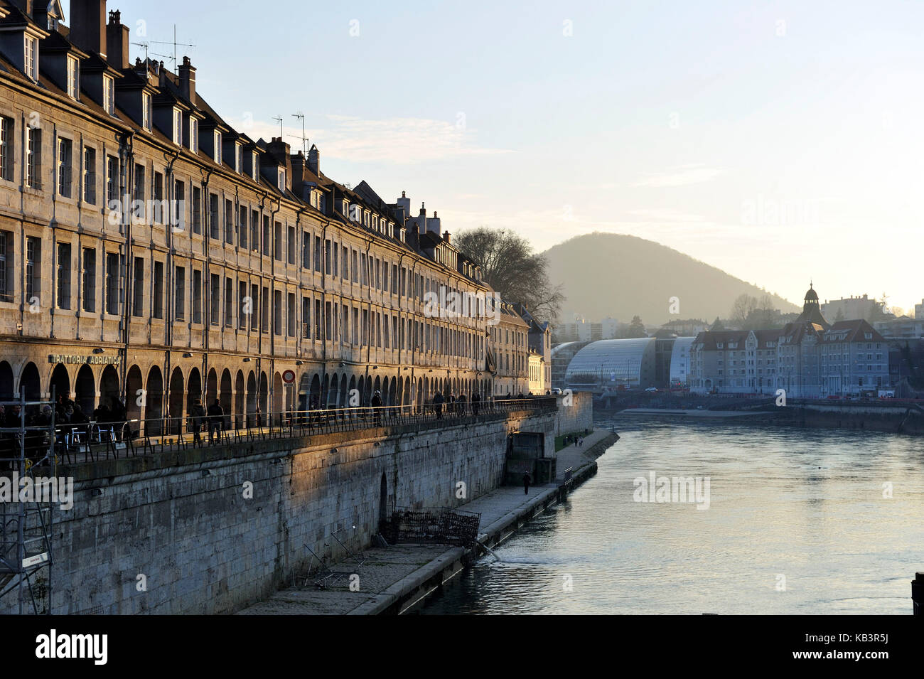 Francia, Doubs, besancon, centro storico, quai vauban Foto Stock