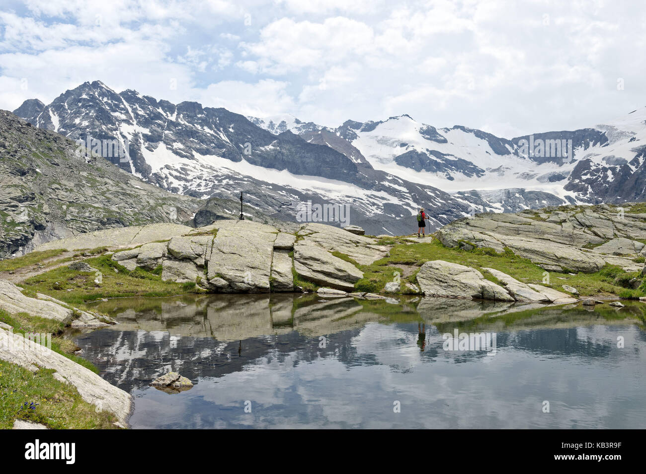 Francia, Savoie, parco nazionale della Vanoise, bonneval sur arc, haute maurienne, pareis lago nel evettes cirque (2629m) Foto Stock