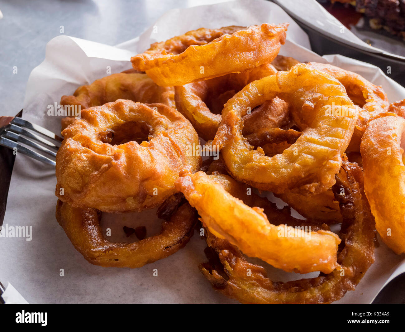 Deliziosa fritte calamari, mangiato in Messico Foto Stock