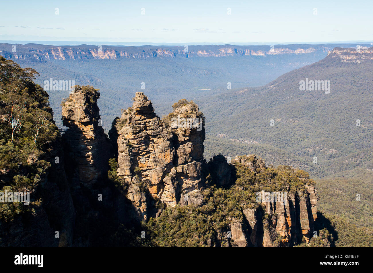 Vista delle tre sorelle montagne blu in australia Foto Stock