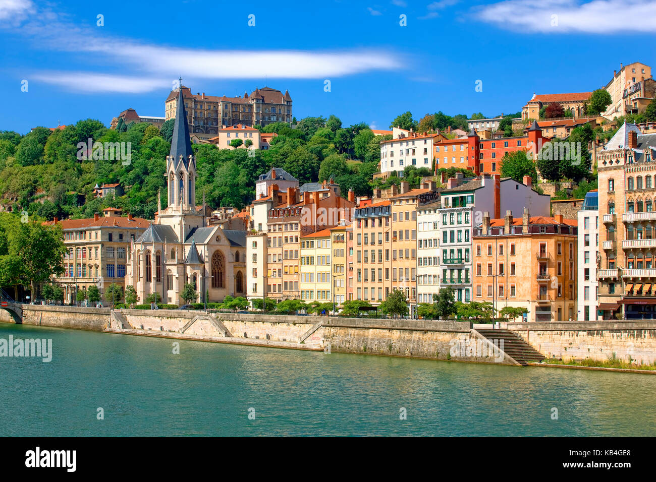 Saone river a Lione Foto Stock