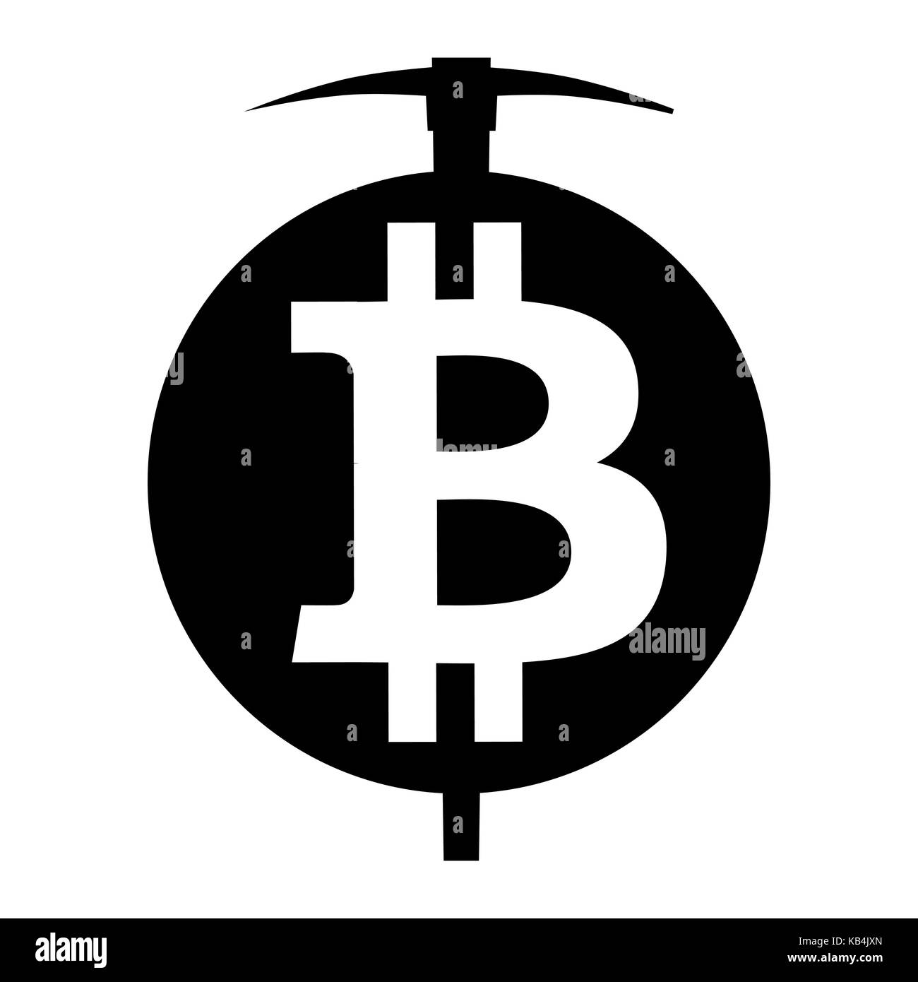 Simbolo del vettore di cryptocurrency bitcoin mining Illustrazione Vettoriale