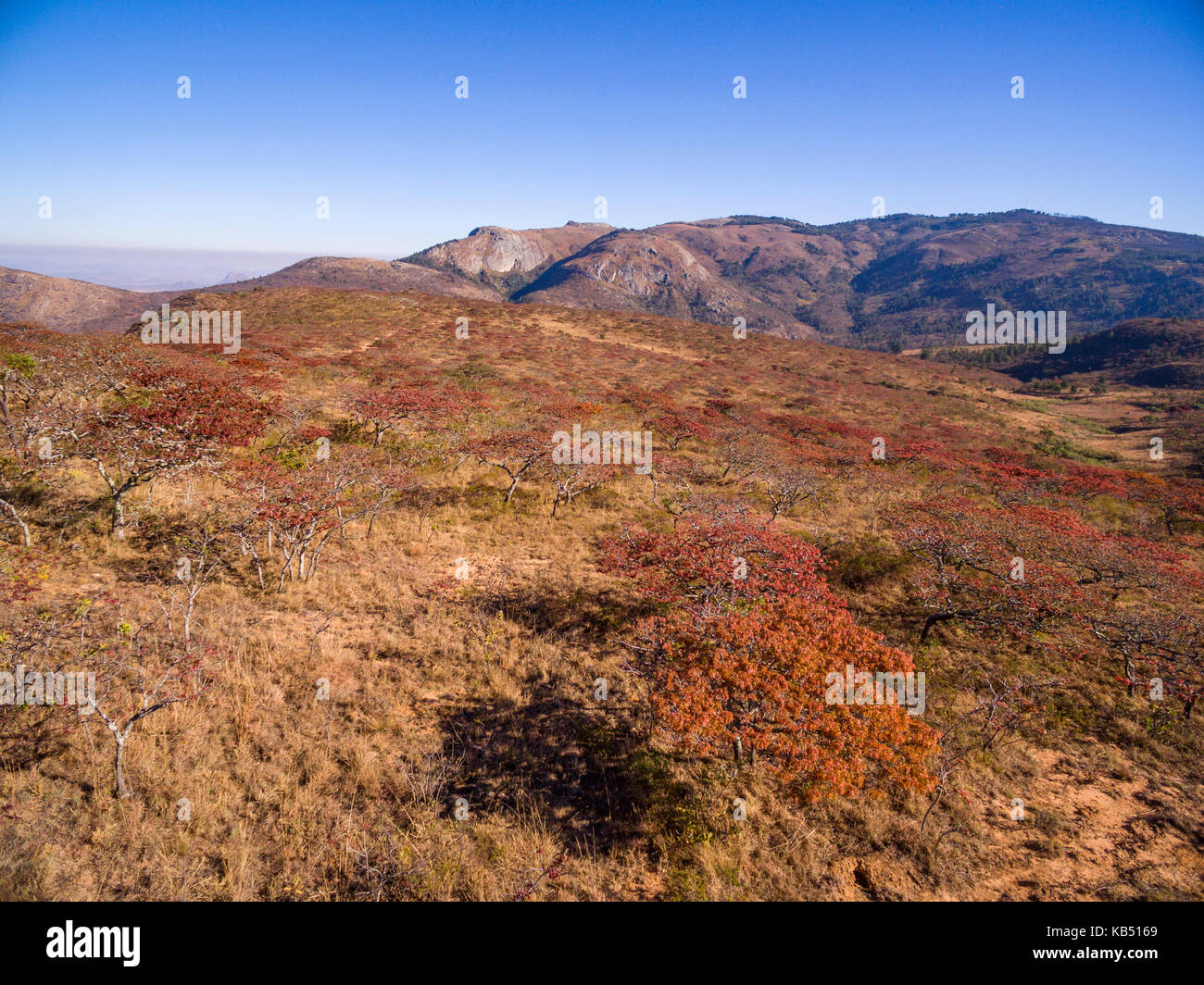 Una veduta aerea di nyanga national park, Zimbabwe Foto Stock