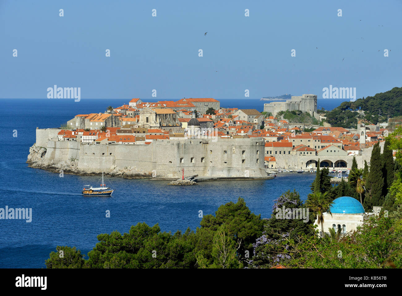 Croazia, Dalmazia, costa dalmata, Dubrovnik Centro storico, classificato come patrimonio mondiale dall' UNESCO Foto Stock