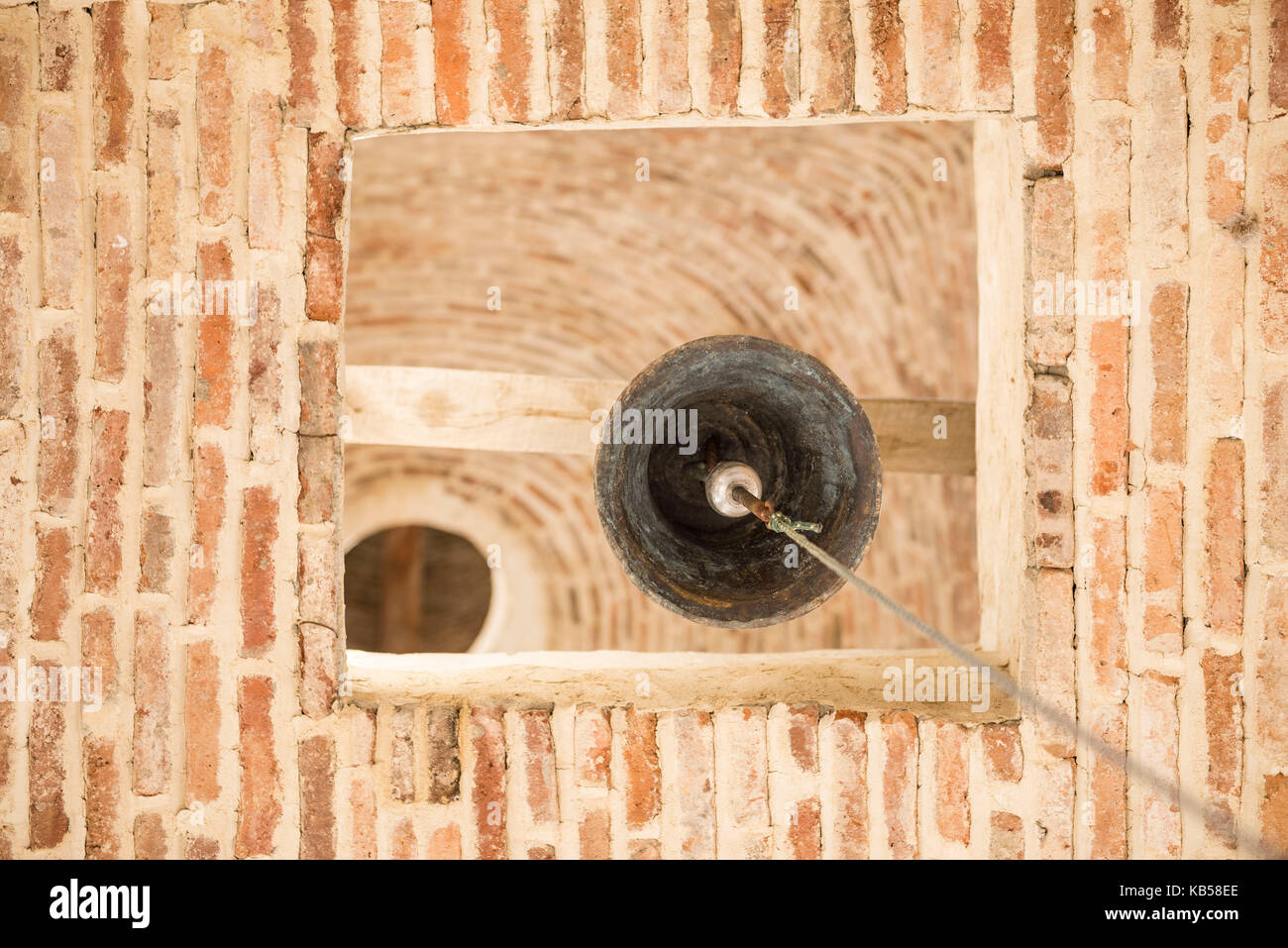 Belfry, bell, fondo, corda, anello Foto Stock