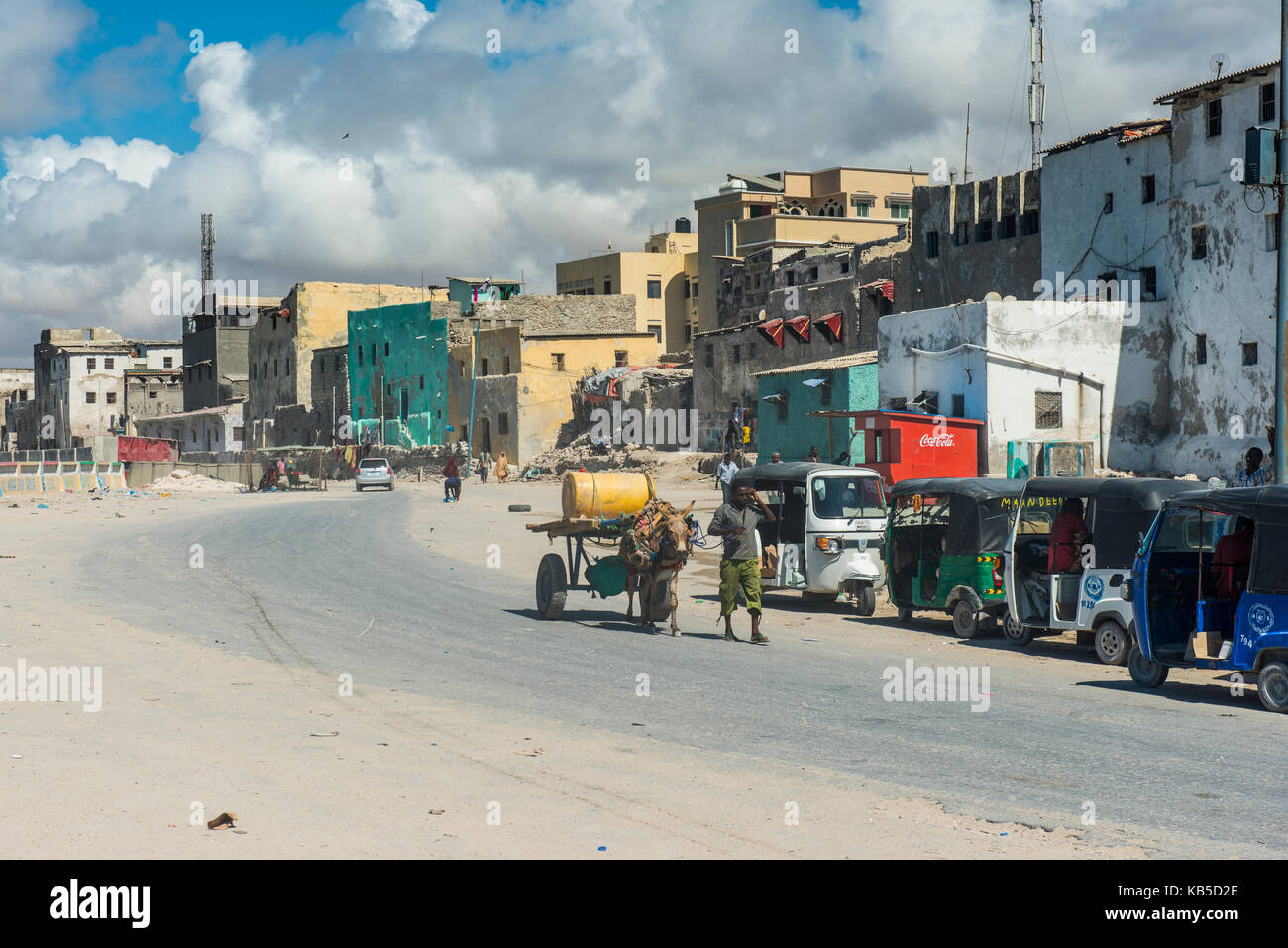 Distrutta la città vecchia di Mogadiscio, Somalia, Africa Foto Stock