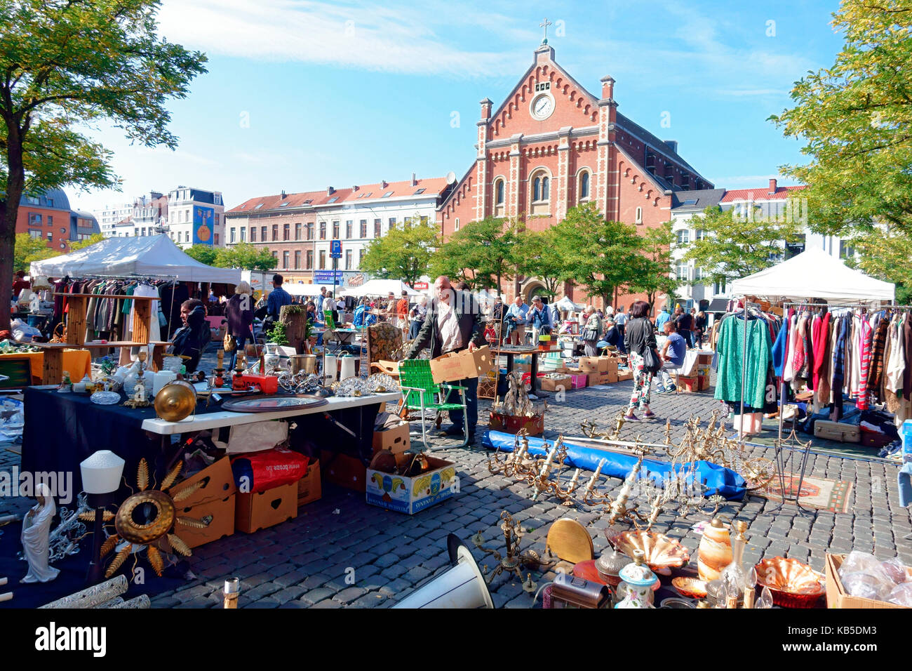 Bruxelles Mercato delle Pulci Foto Stock