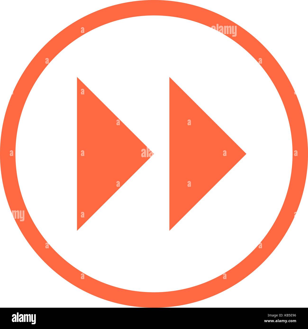 Freccia avanti veloce segno nell'icona circolare creato in linea sottile stile. rapido e facile recolorable elemento grafico in illustrazione vettoriale Illustrazione Vettoriale