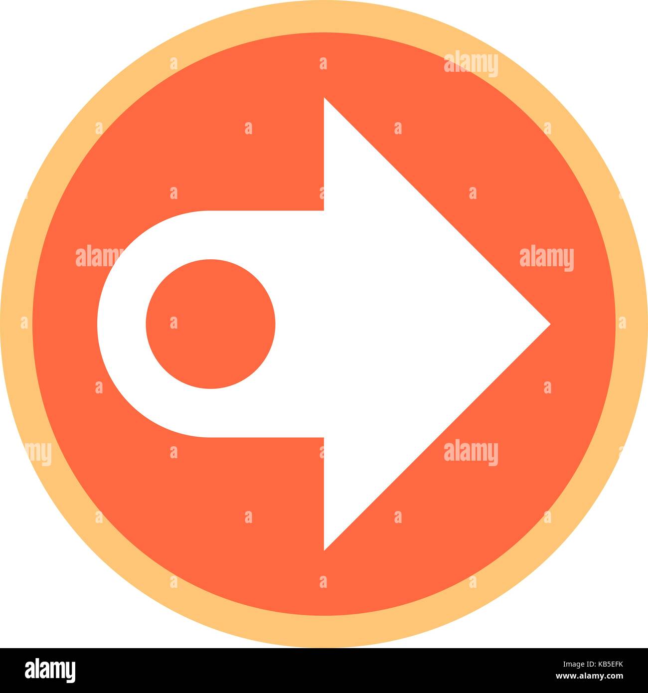 Utilizzare in tutti i vostri disegni. freccia segno nell'icona circolare creato in uno stile piatto. rapido e facile recolorable elemento grafico in illustrazione vettoriale Illustrazione Vettoriale