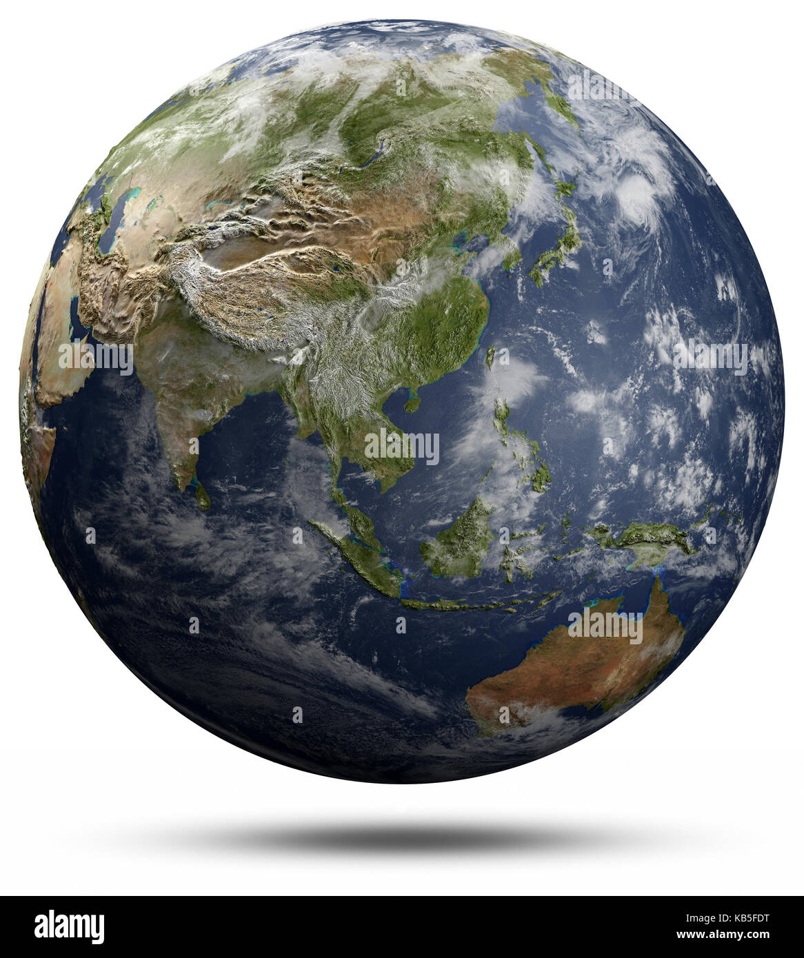 Globo terrestre - Asia e Oceania il rendering 3D Foto Stock