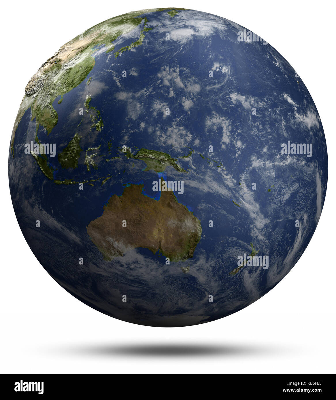 Globo terrestre - Australia e oceano pacifico il rendering 3D Foto Stock