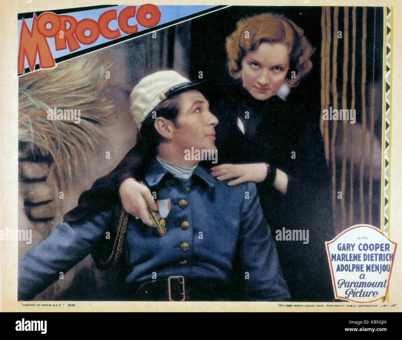 Marocco 1930 Paramount Pictures film con Gary Cooper e Marlene Dietrich Foto Stock