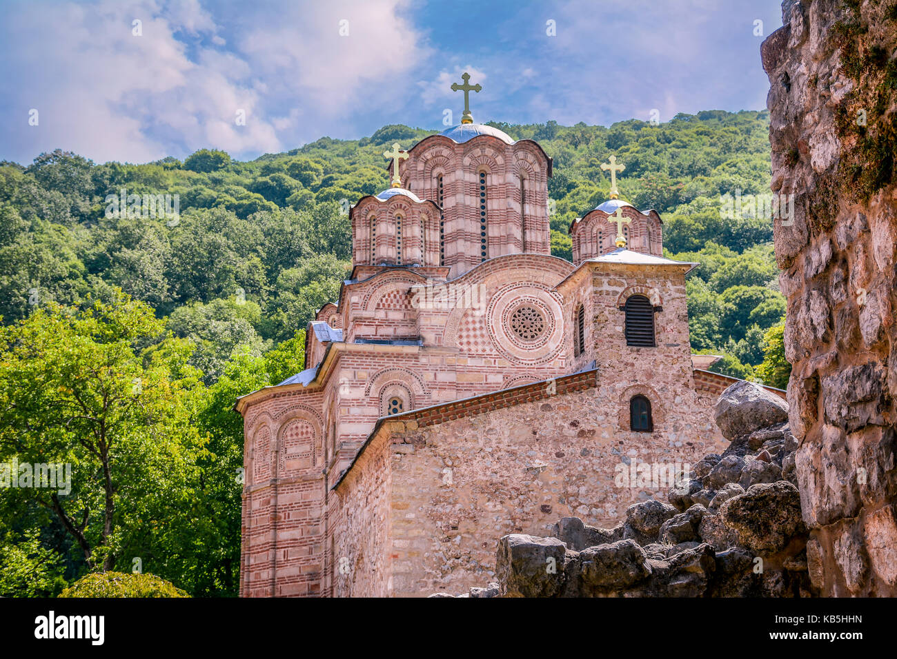 Monastero di ravanica ortodossi vicino alla città cuprija, Serbia centrale Foto Stock